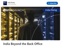India Rising newsletter on LinkedIn showing the issue India Beyond the Back Office with a data centre cover.