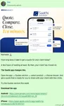 Community post launching the Saathi by BimaKavach agent app, promising quote, compare and close in ten minutes, with Android and iPhone download links.